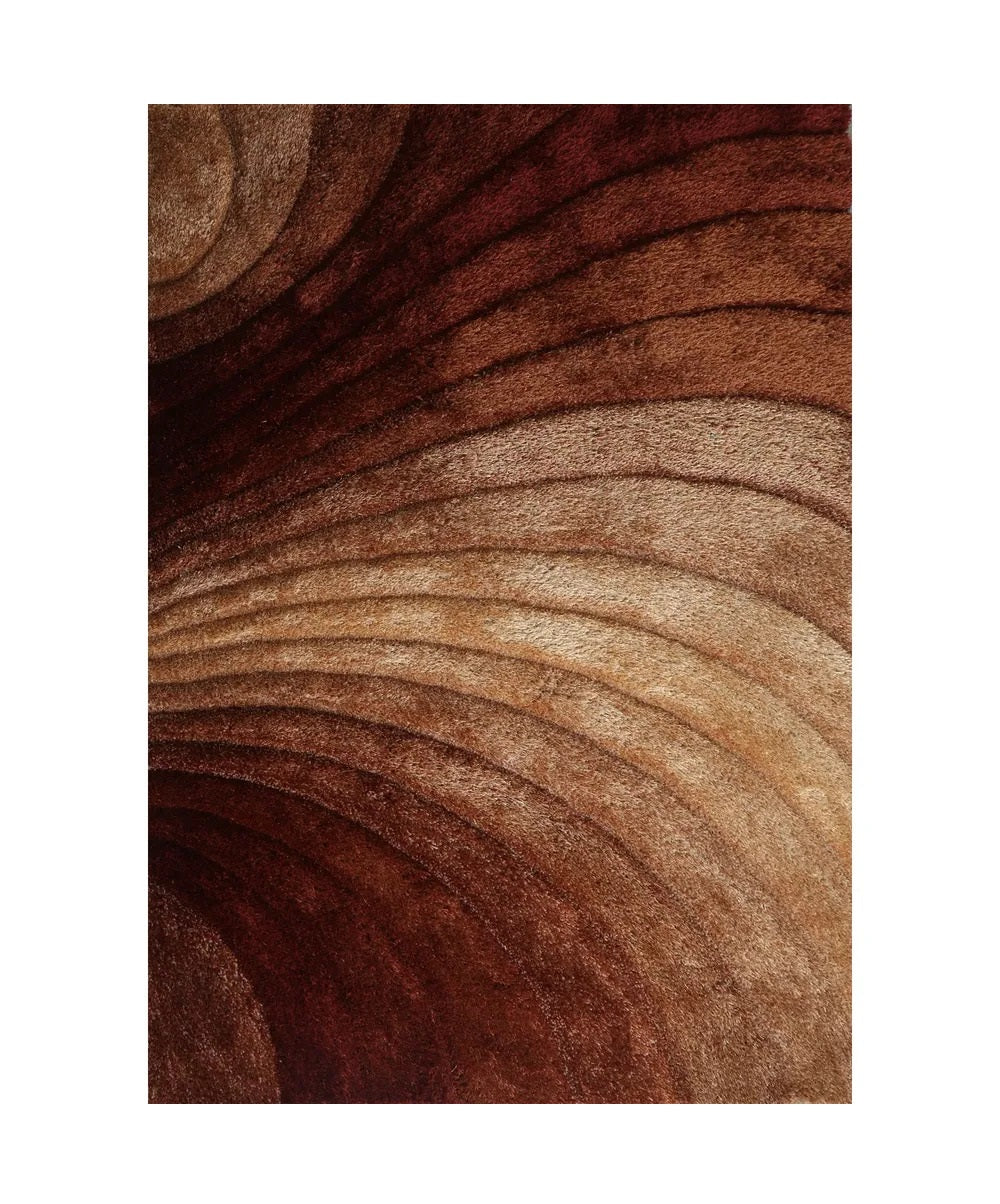2' x 3' Taupe and Brown Shag Hand Tufted Area Rug
