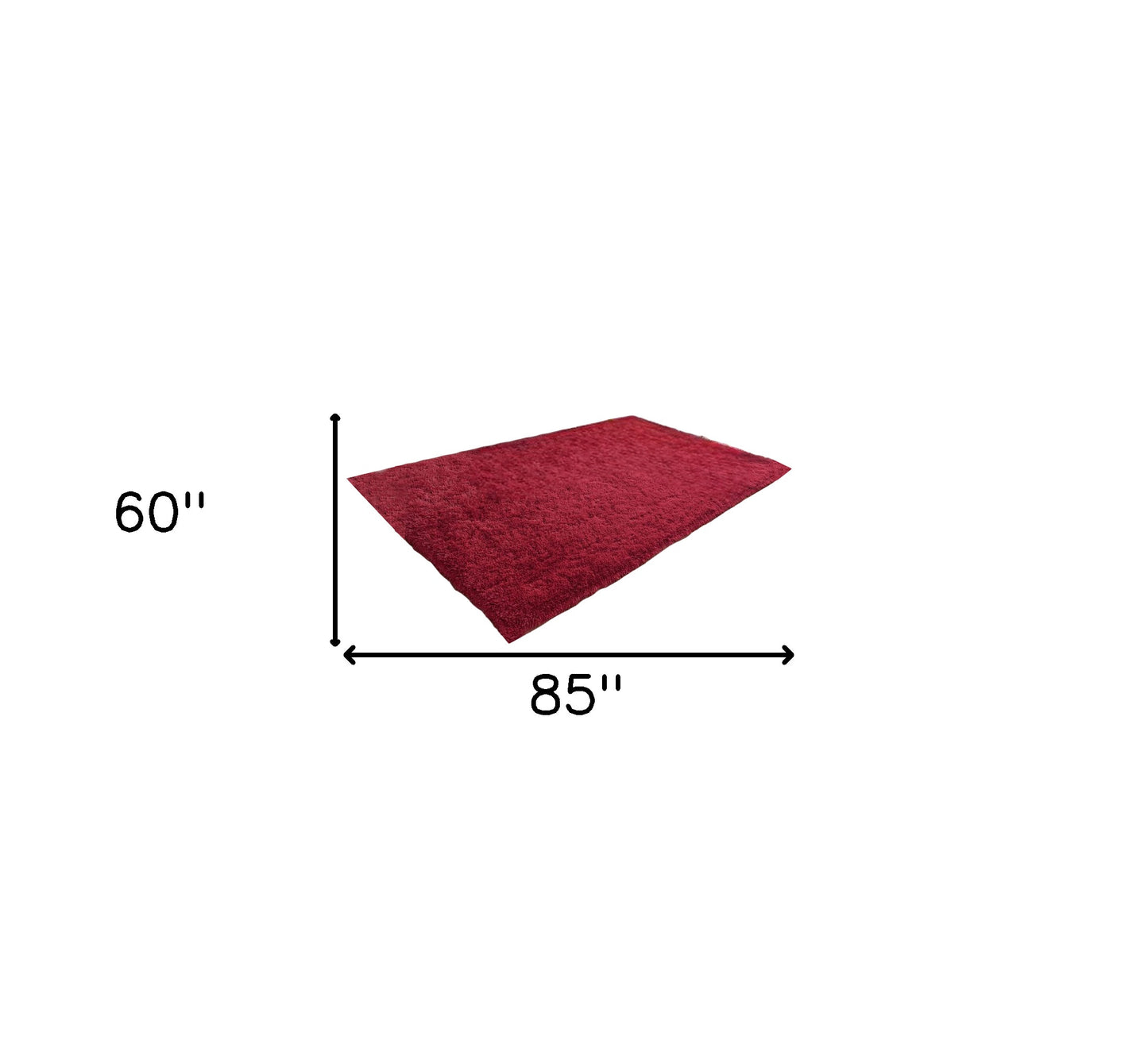 5' x 7' Red Shag Hand Tufted Area Rug
