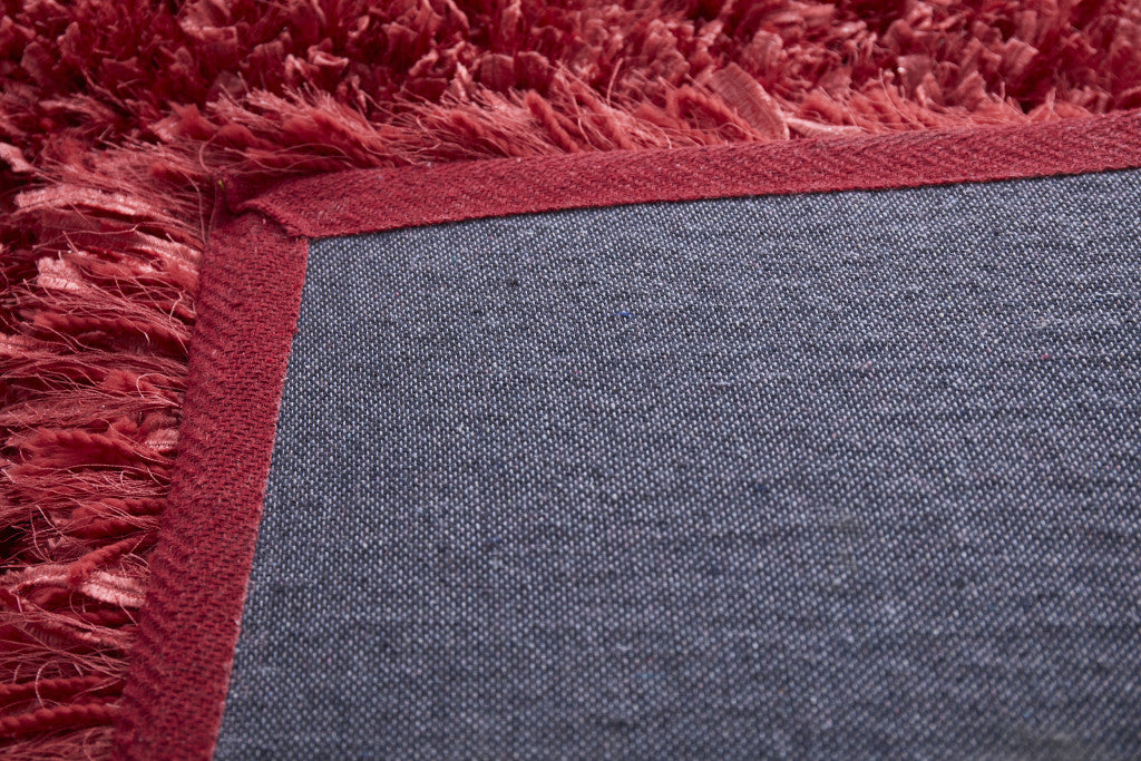 5' x 7' Red Shag Hand Tufted Area Rug