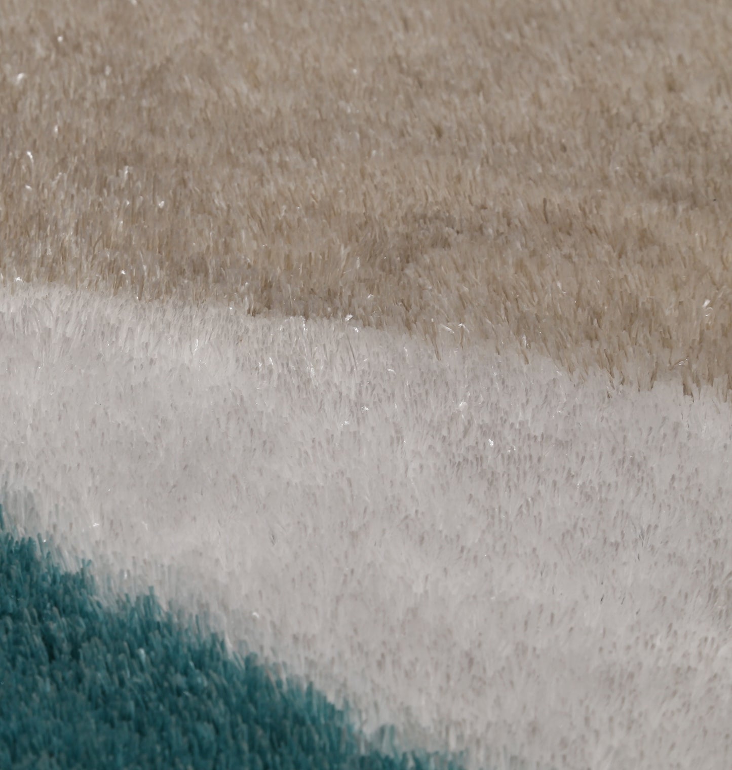 5' x 7' Gray Black and Blue Shag Hand Tufted Area Rug