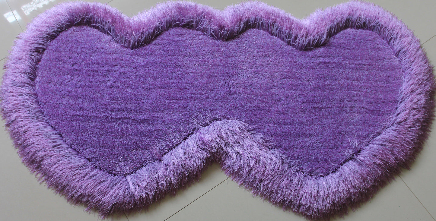 2' X 5' Lavender Shag Hand Tufted Area Rug