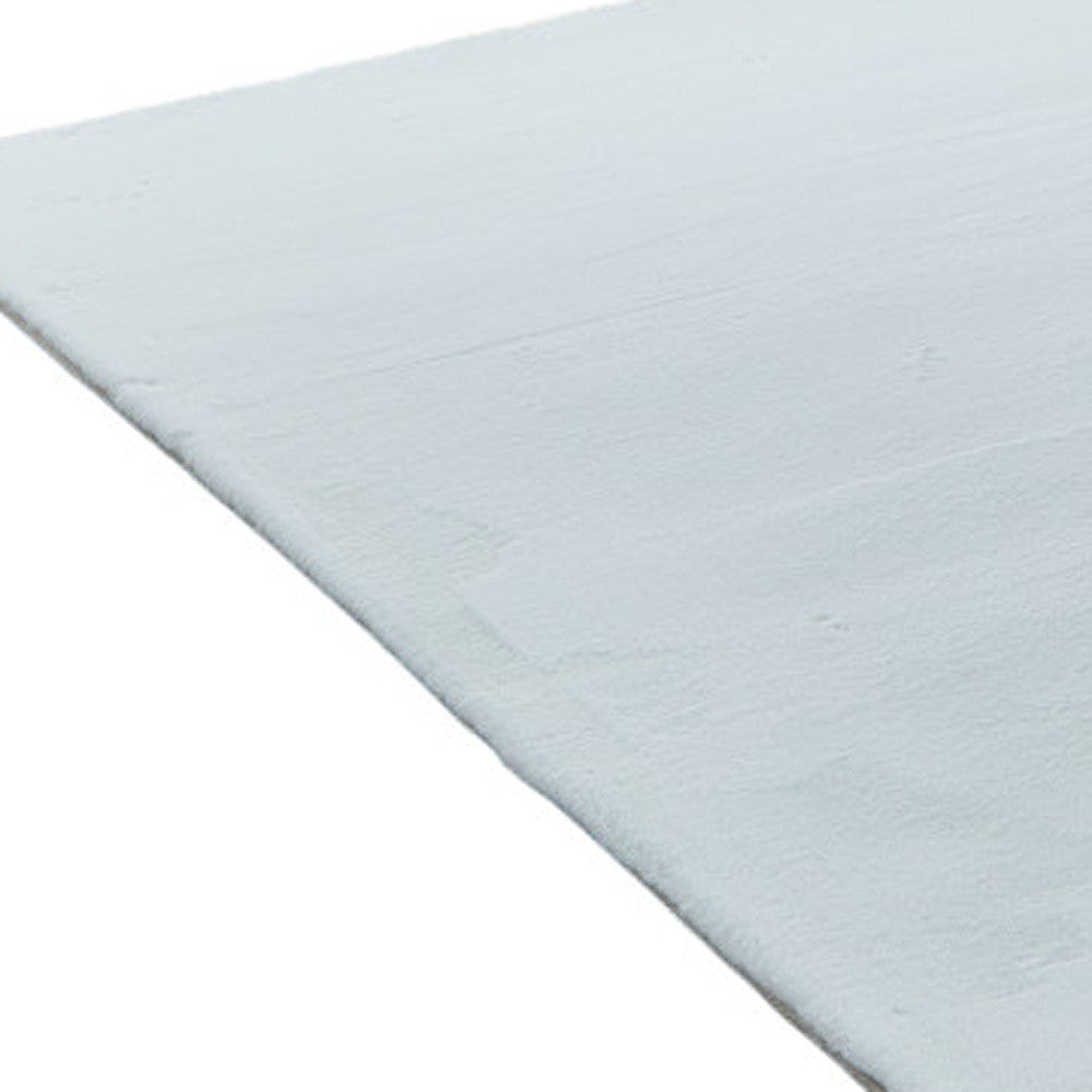 5' x 8' Light Gray Faux Fur Shag Non Skid Area Rug