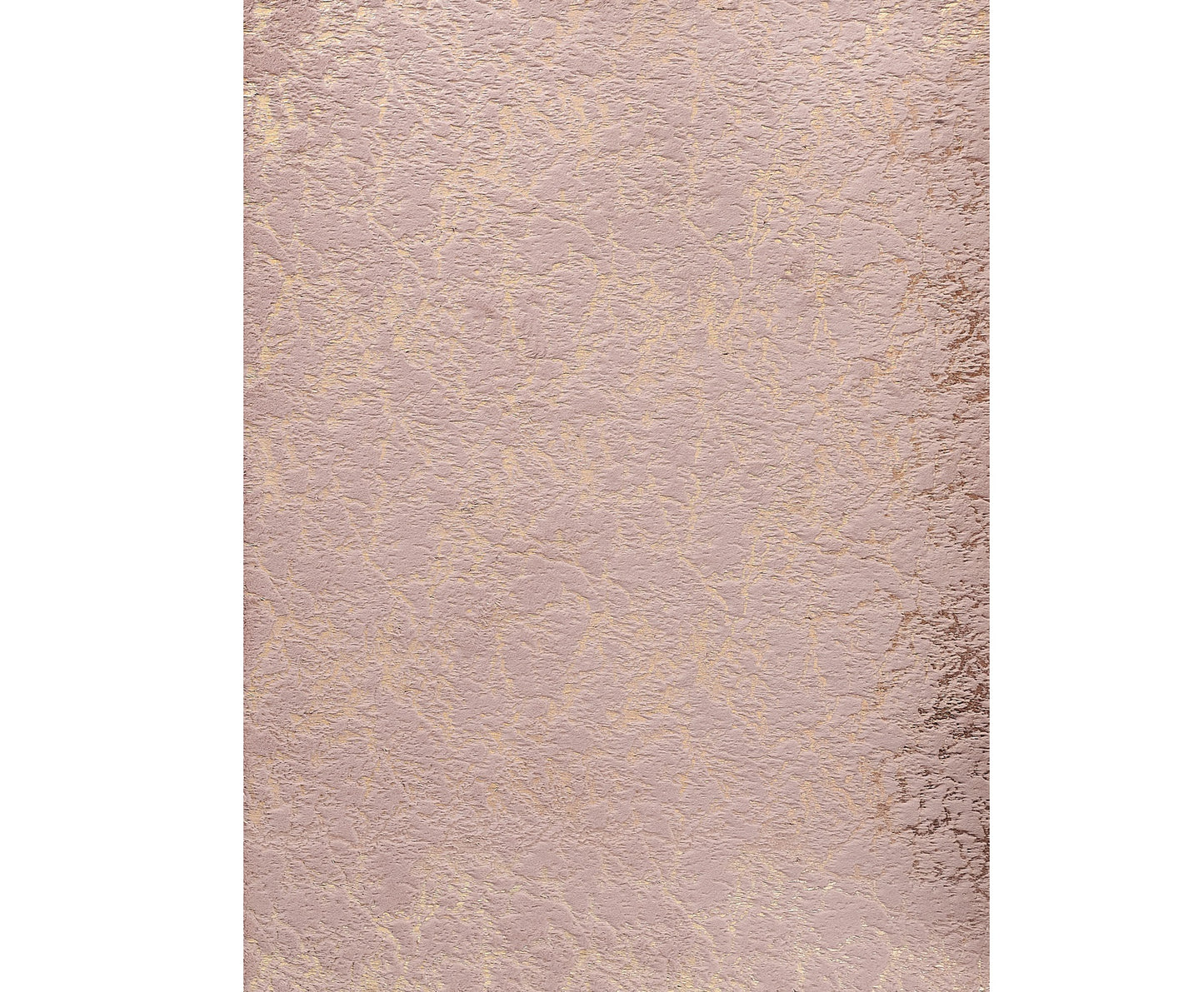 6' x 9' Pink and Gold Faux Fur Abstract Shag Non Skid Area Rug