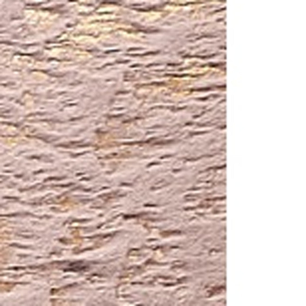 6' x 9' Pink and Gold Faux Fur Abstract Shag Non Skid Area Rug