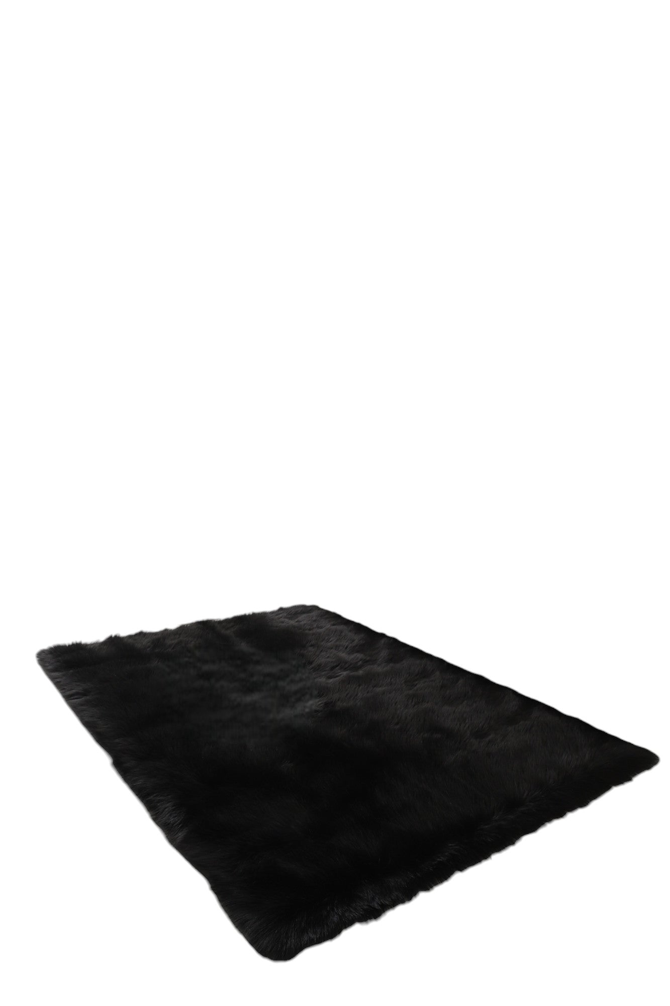 5' x 7' Black Shag Sheepskin Washable Area Rug