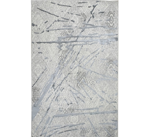 4' x 6' Gray Abstract Area Rug