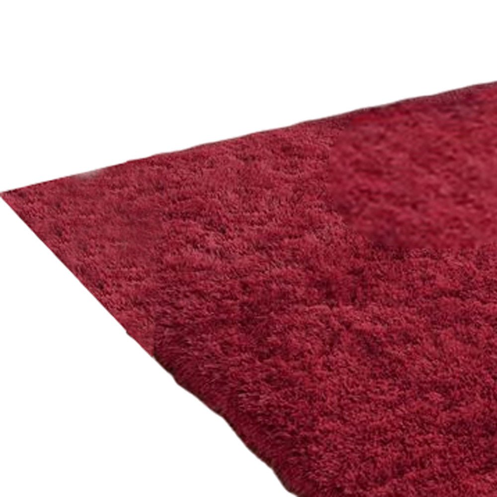 8' x 11' Red Shag Hand Tufted Area Rug