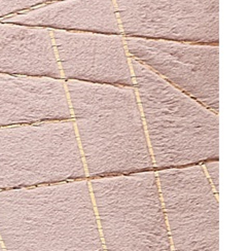 6' x 9' Pink and Gold Faux Fur Abstract Shag Non Skid Area Rug