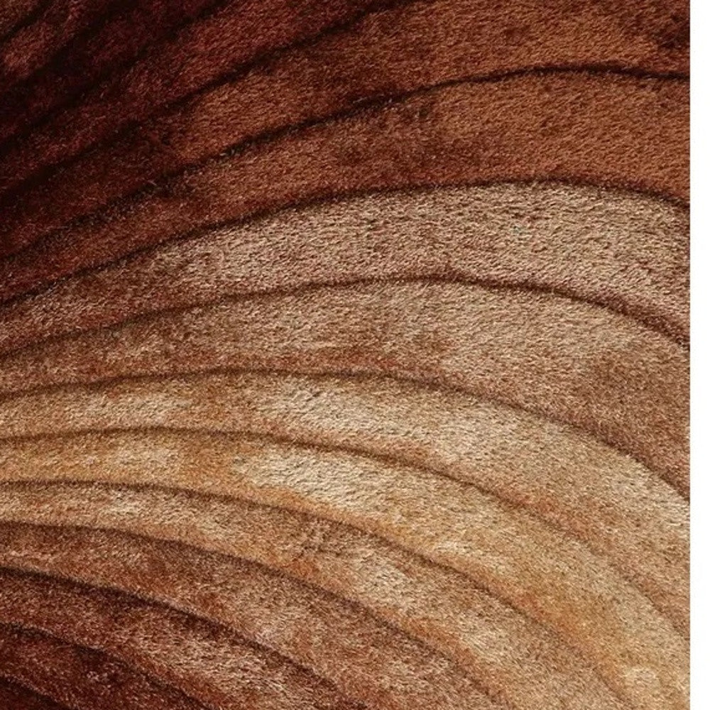 2' x 3' Brown Shag Hand Tufted Area Rug