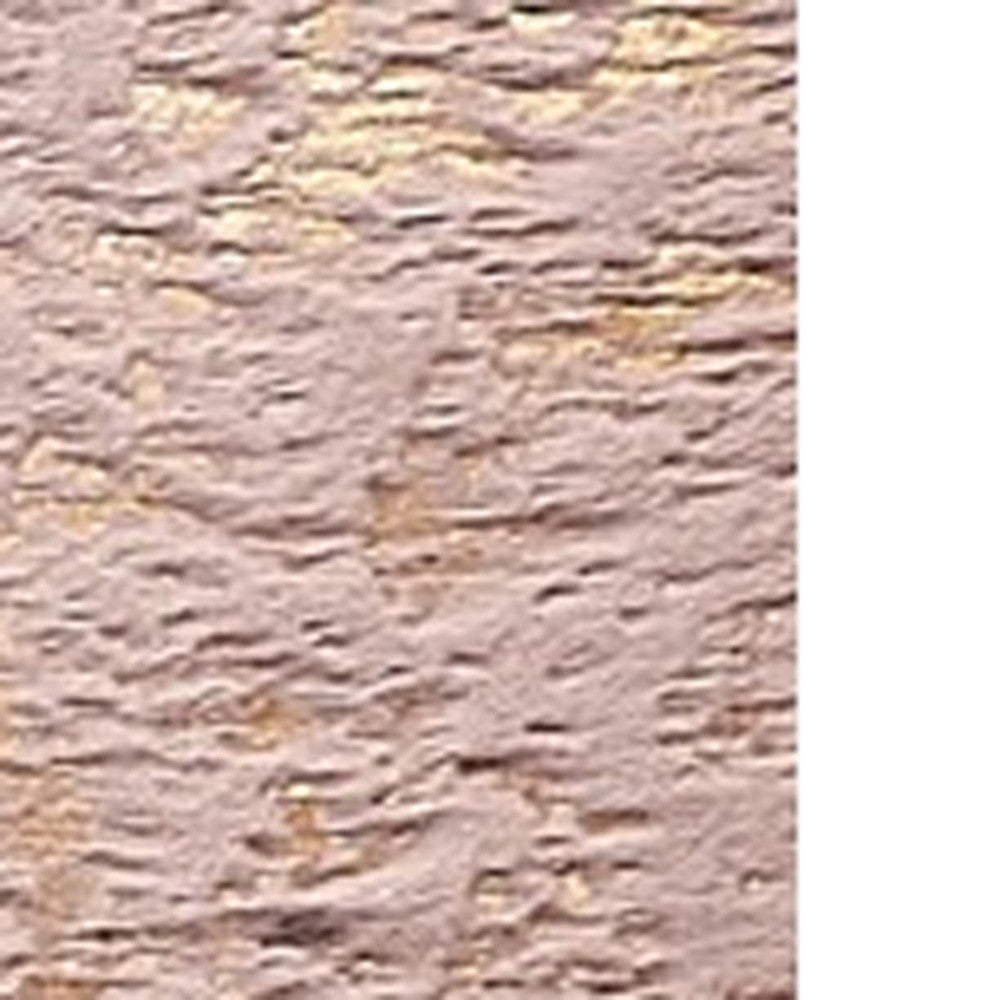 6' x 9' Pink and Gold Faux Fur Abstract Shag Non Skid Area Rug