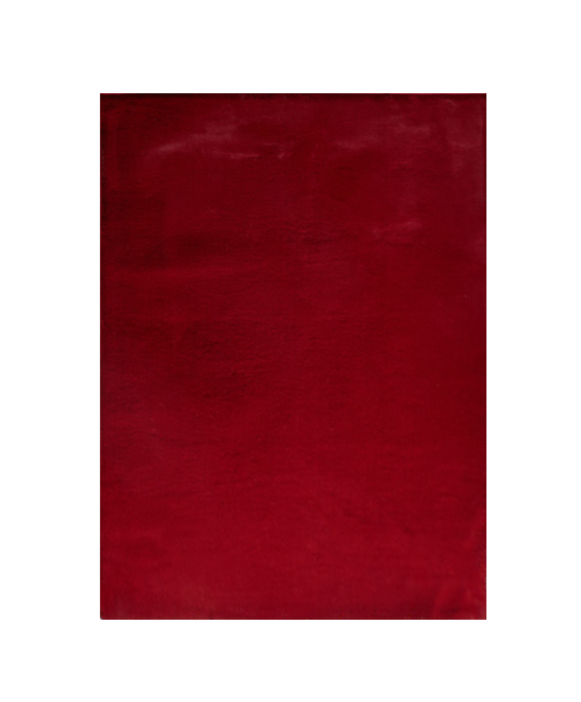 5' x 8' Red Faux Fur Shag Washable Non Skid Area Rug