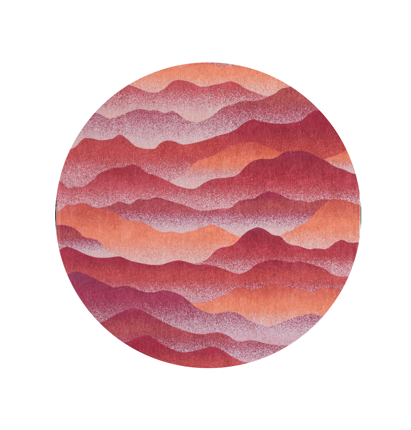 8' Red Orange Round Abstract Non Skid Area Rug