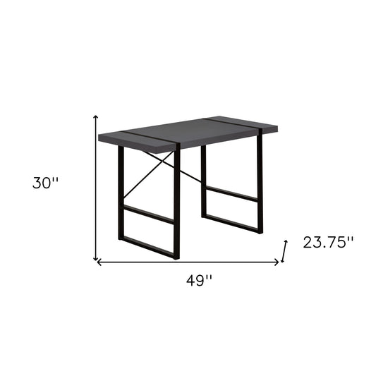49" Gray and Black Computer Desk