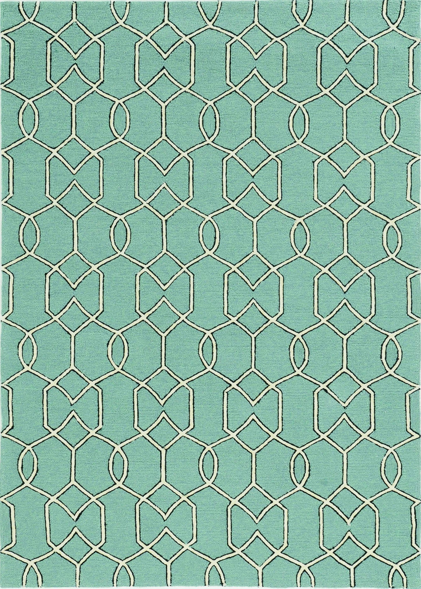 7' X 10' Green Moroccan Indoor Outdoor Area Rug