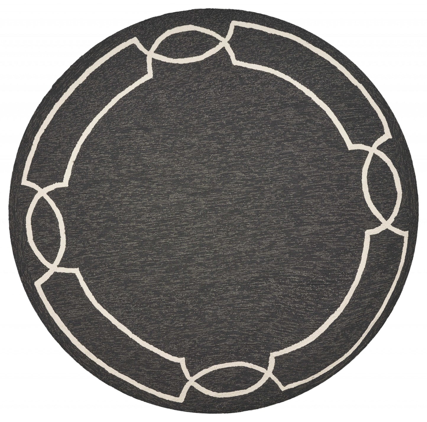 5'X7' Grey Hand Hooked Uv Treated Distressed Traditional Floral Indoor Outdoor Area Rug