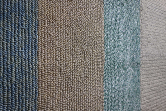 8'X11' Spa Blue Beige Hand Hooked Uv Treated Bordered Indoor Outdoor Area Rug