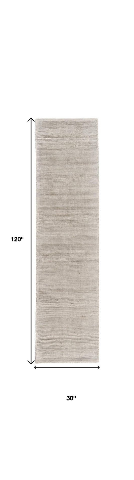 10' Ivory and Tan Hand Woven Runner Rug