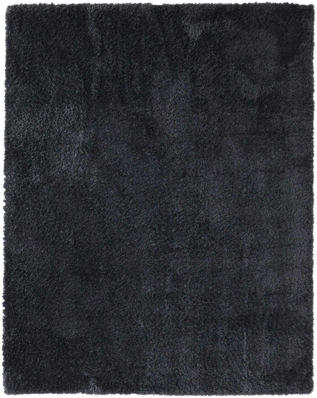 5' x 8' Black Shag Power Loom Area Rug