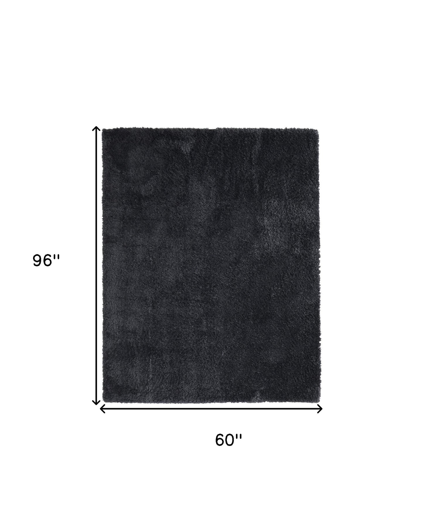 5' x 8' Black Shag Power Loom Area Rug