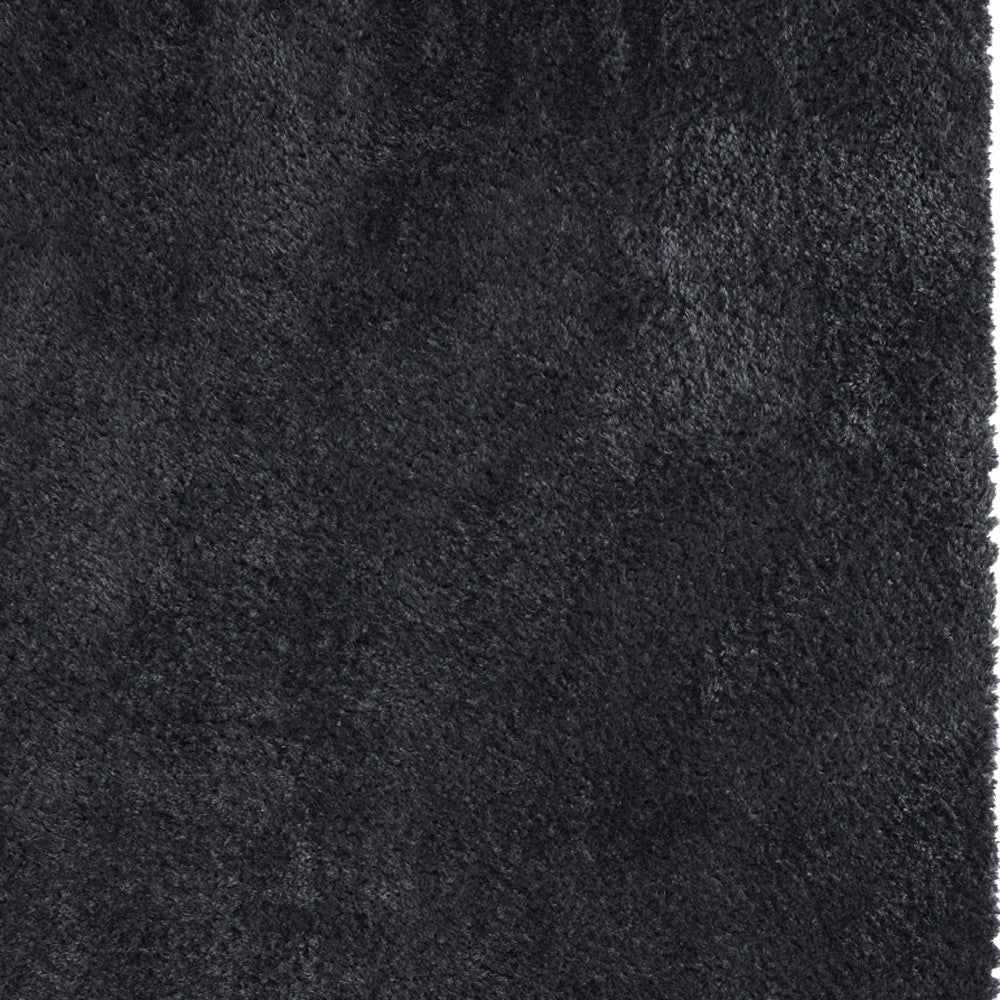 5' x 8' Black Shag Power Loom Area Rug