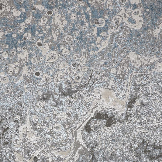 8' x 10' Blue and Gray Abstract Power Loom Area Rug