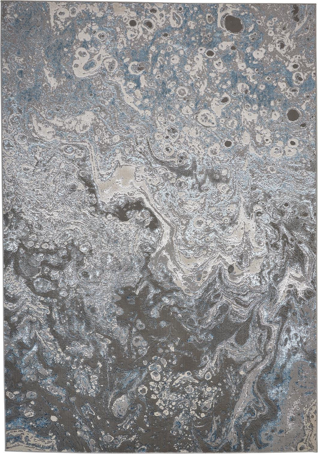 5' x 8' Blue and Gray Abstract Power Loom Area Rug