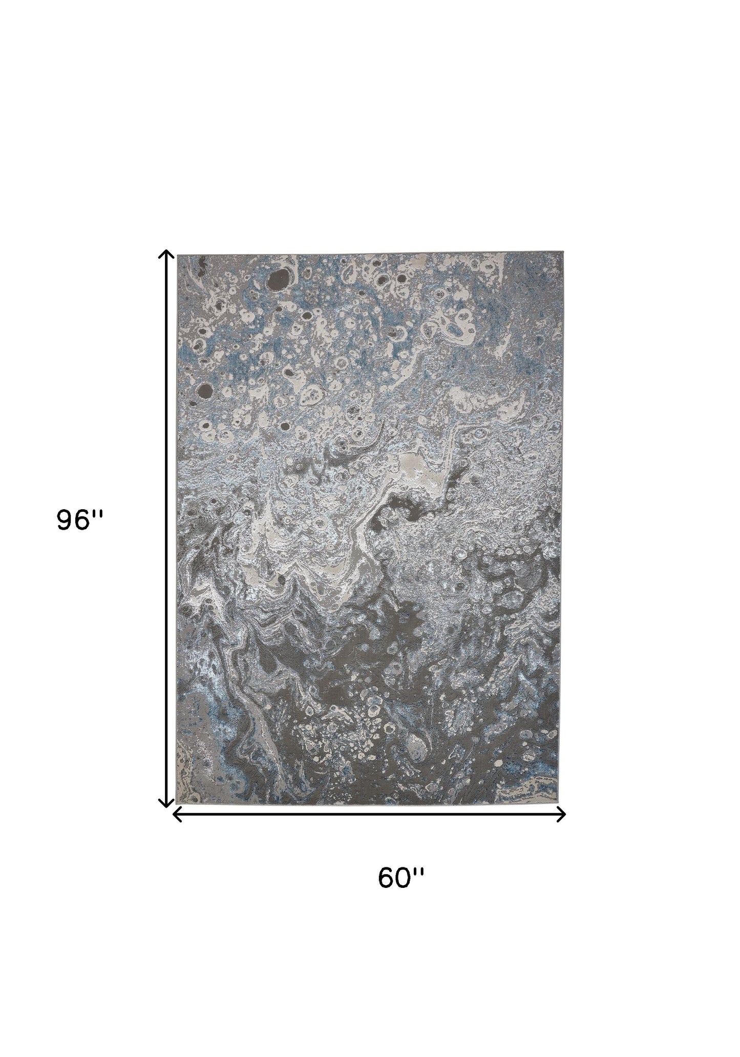 5' x 8' Blue and Gray Abstract Power Loom Area Rug