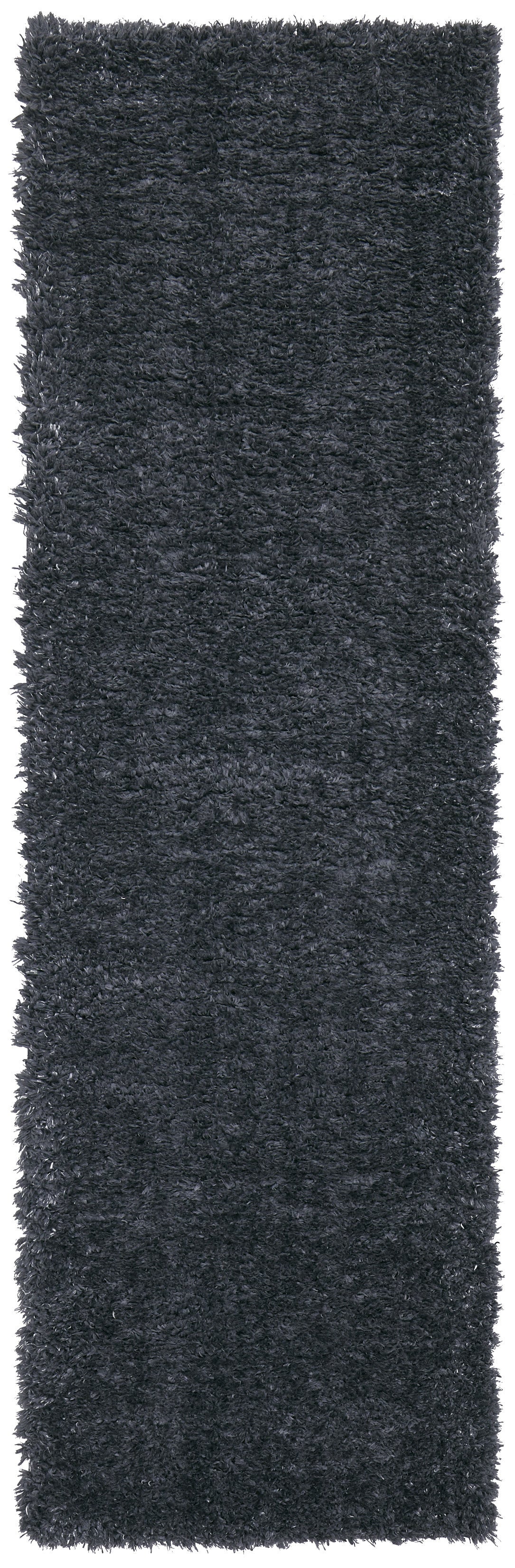 8' Black Shag Power Loom Runner Rug