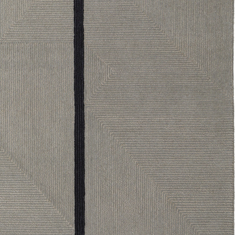 10' x 14' Brown and Black Abstract Geometric Hand Tufted Area Rug