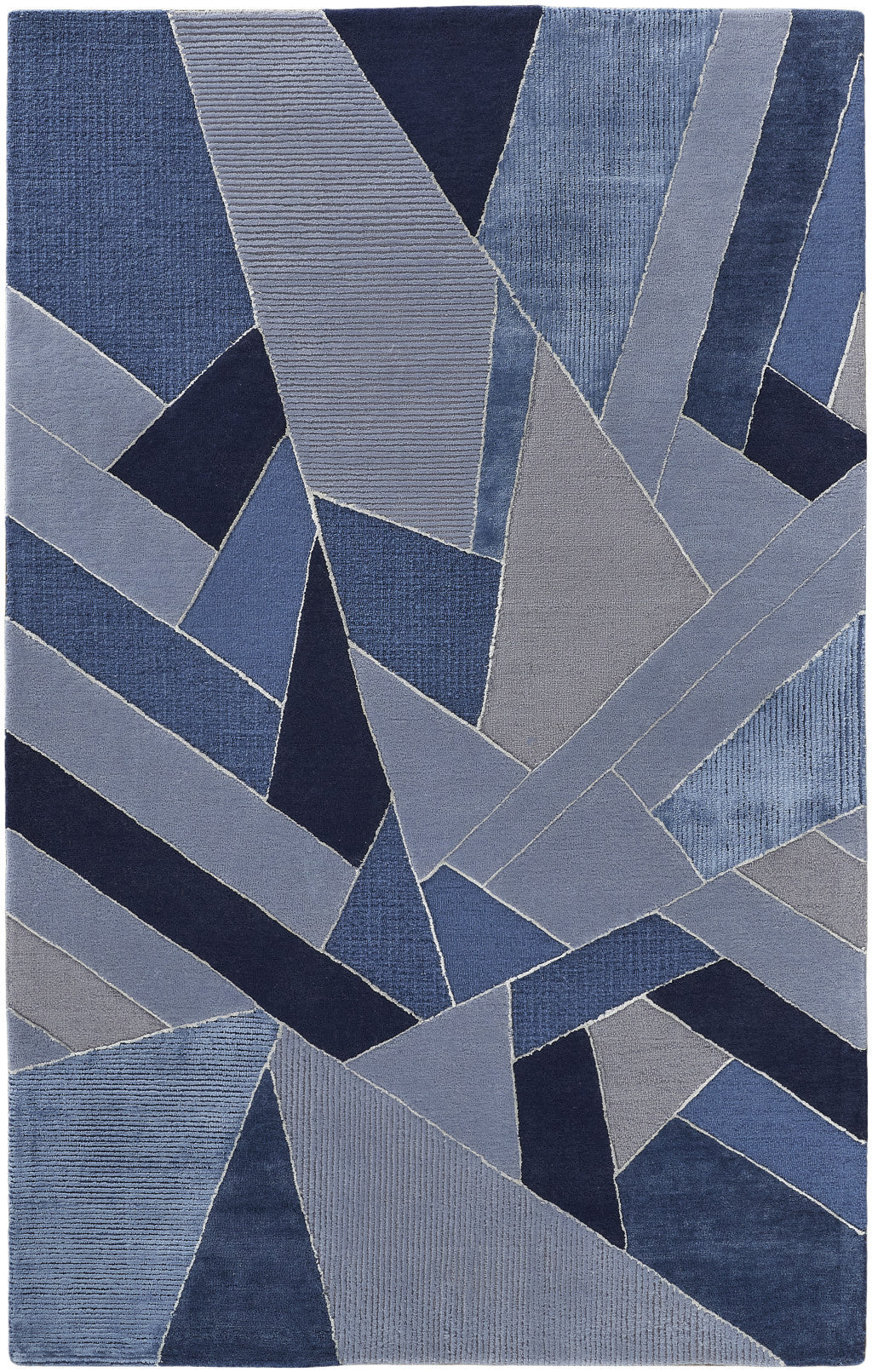 12' x 15' Blue and Silver Mosaic Hand Tufted Area Rug