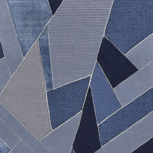 12' x 15' Blue and Silver Mosaic Hand Tufted Area Rug
