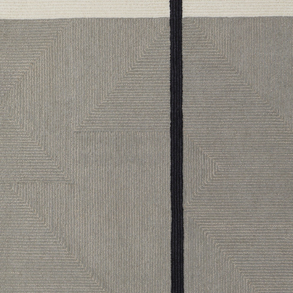 2' x 3' Brown and Black Abstract Geometric Hand Tufted Area Rug