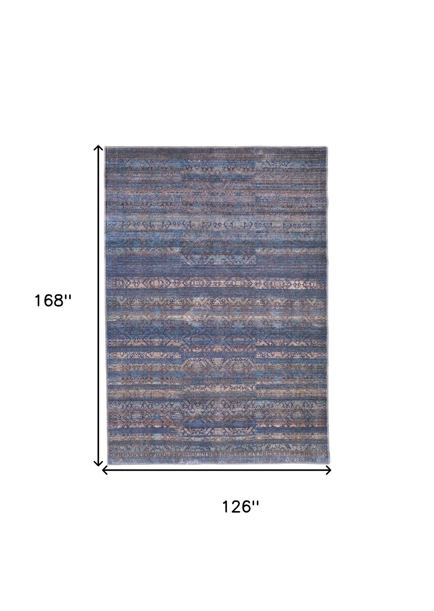 11' x 14' Blue and Purple Oriental Power Loom Area Rug