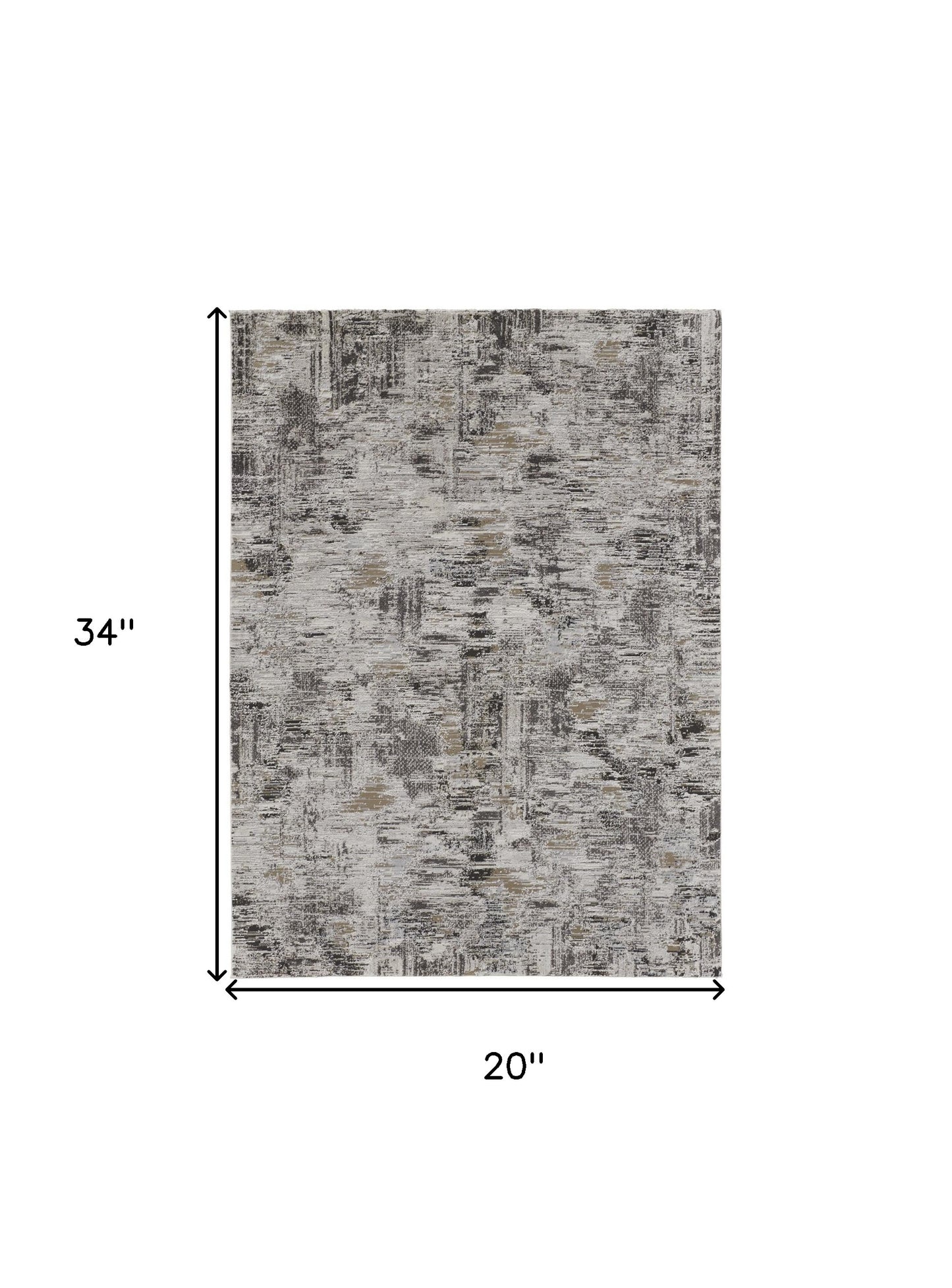 2' x 3' Brown and Ivory Abstract Power Loom Distressed Area Rug