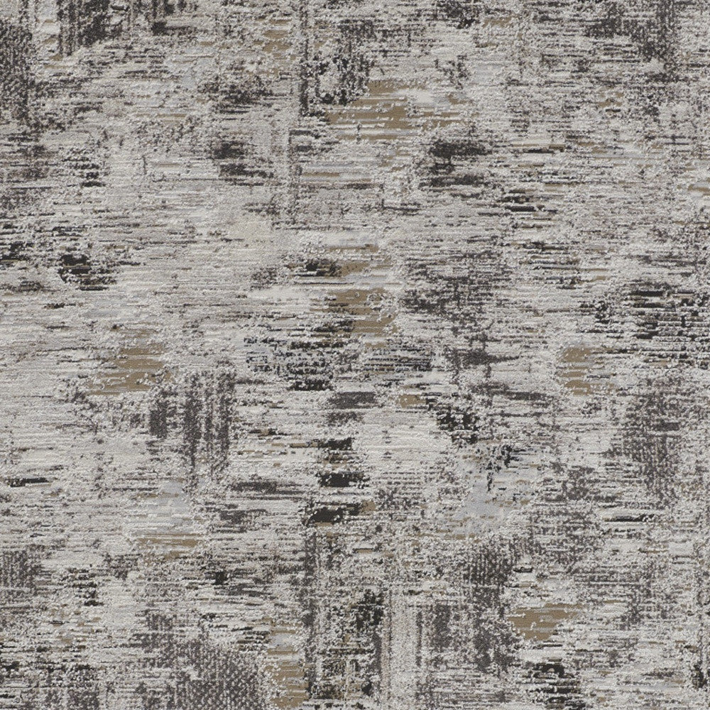 2' x 3' Brown and Ivory Abstract Power Loom Distressed Area Rug