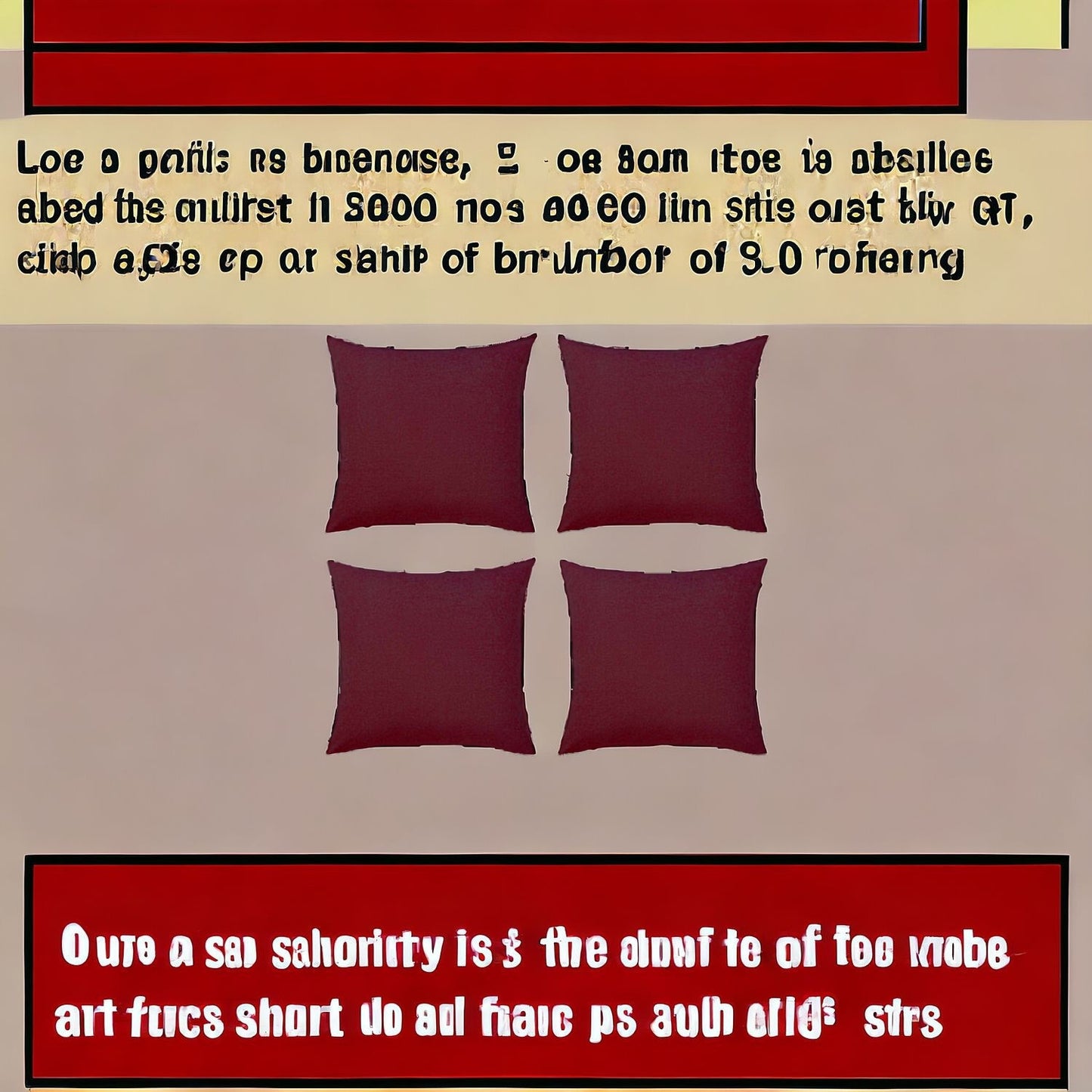 Set Of Four 20" X 20" Claret Red Polyester Zippered Pillow Cover