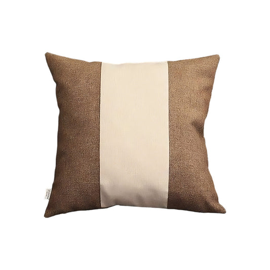 Set Of Two 18" X 18" Brown And Grey Polyester Geometric Zippered Pillow