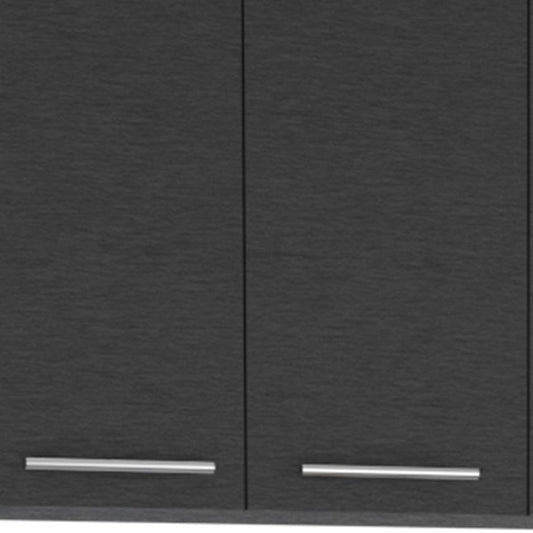 47" Black and White Wall mounted Accent Cabinet With Five Shelves
