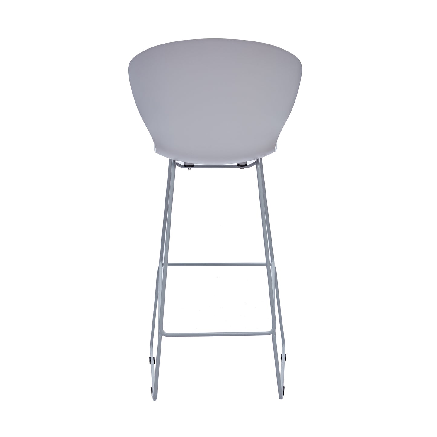 Set of Two 30" Gray Heavy Duty Plastic And Metal Low Back Bar Height Bar Chairs