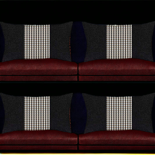 Set Of Four 20" X 12" Black And Brown Polyester Houndstooth Zippered Pillow
