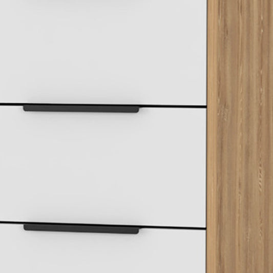 18" White and Natural Five Drawer Standard Chest