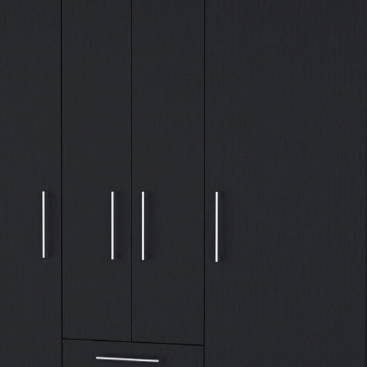 59" Black Two Drawer Combo Dresser