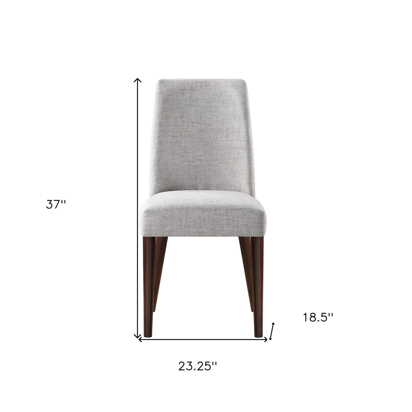 23" Gray And Espresso Solid Wood And Upholstered Fabric Parsons Chair