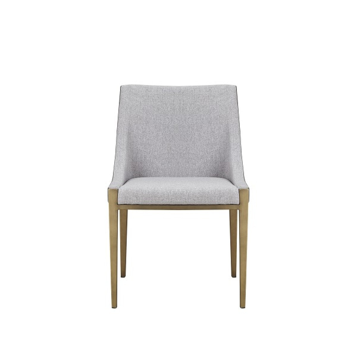 Gray And Brass Upholstered Fabric Dining Side Chair