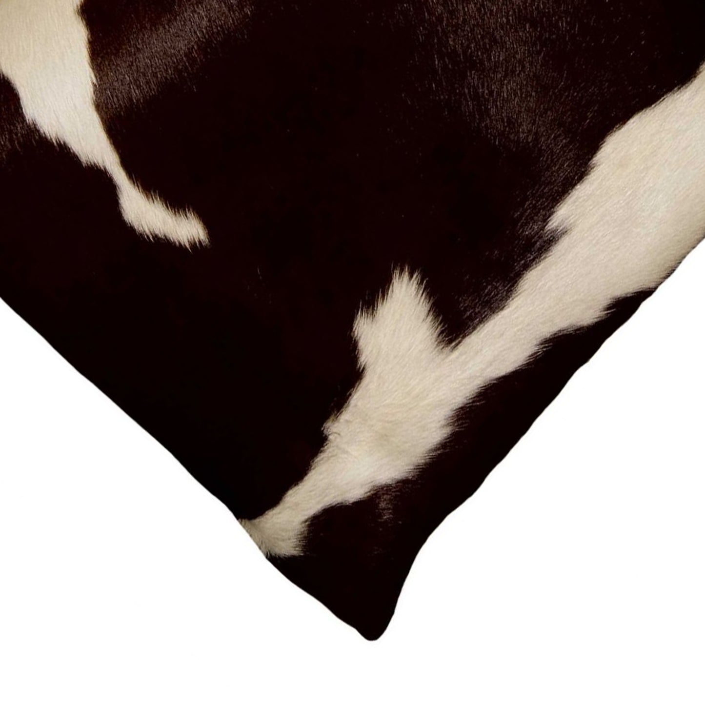 18" X 18" X 5" Chocolate And White Cowhide  Pillow