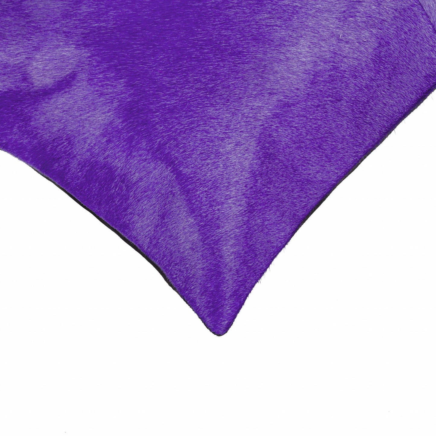 Hand Stitched Purple Natural Cowhide Decorative Pillow