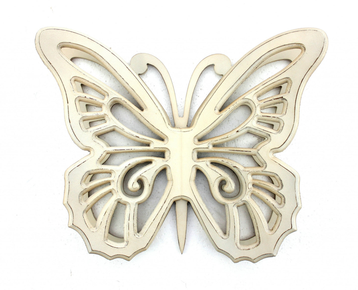 23" X 19" X 4" Light Yellow Rustic Butterfly Wooden  Wall Decor