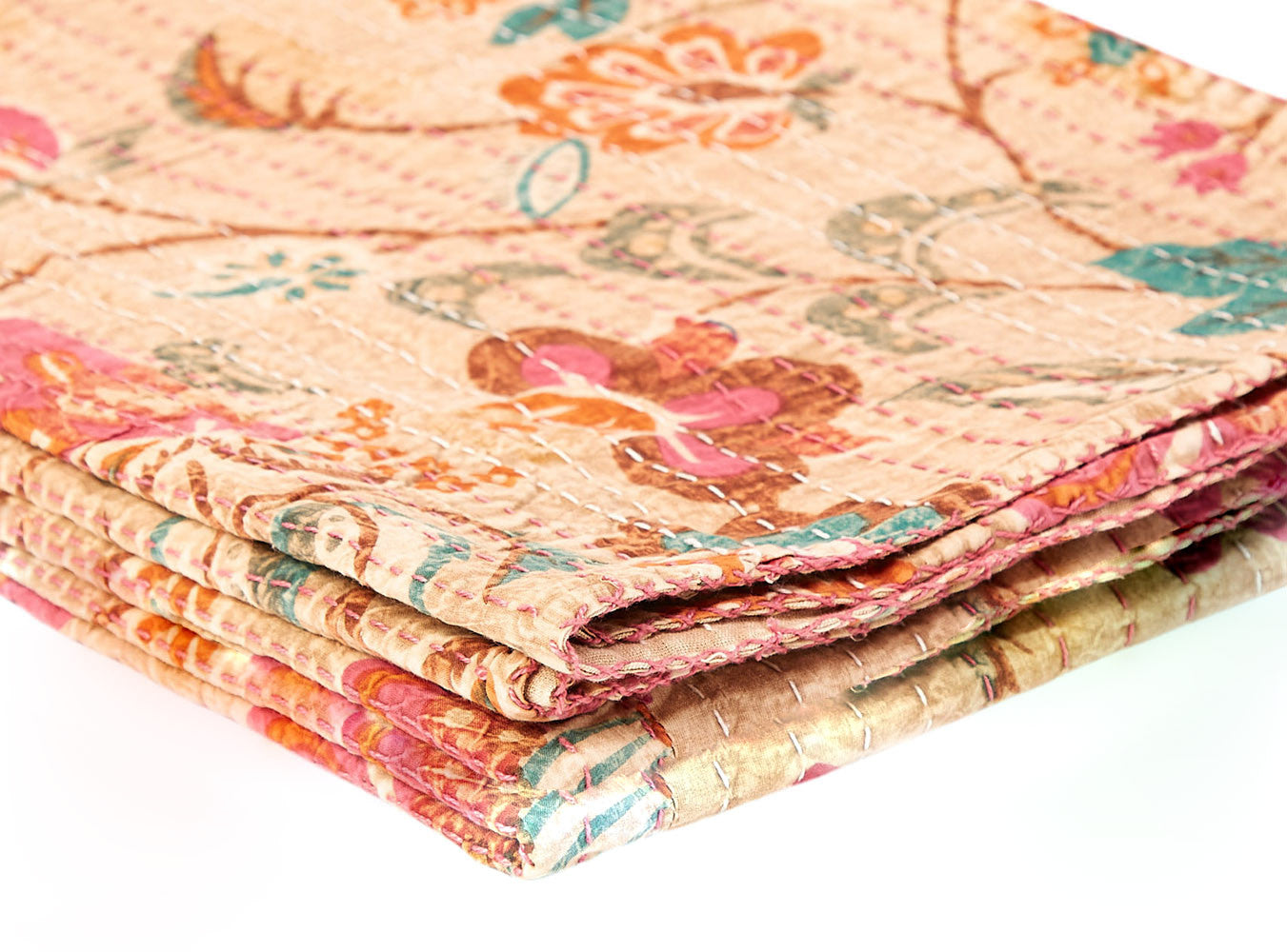 50" X 70" Multi-Color Kantha Cotton - Throw