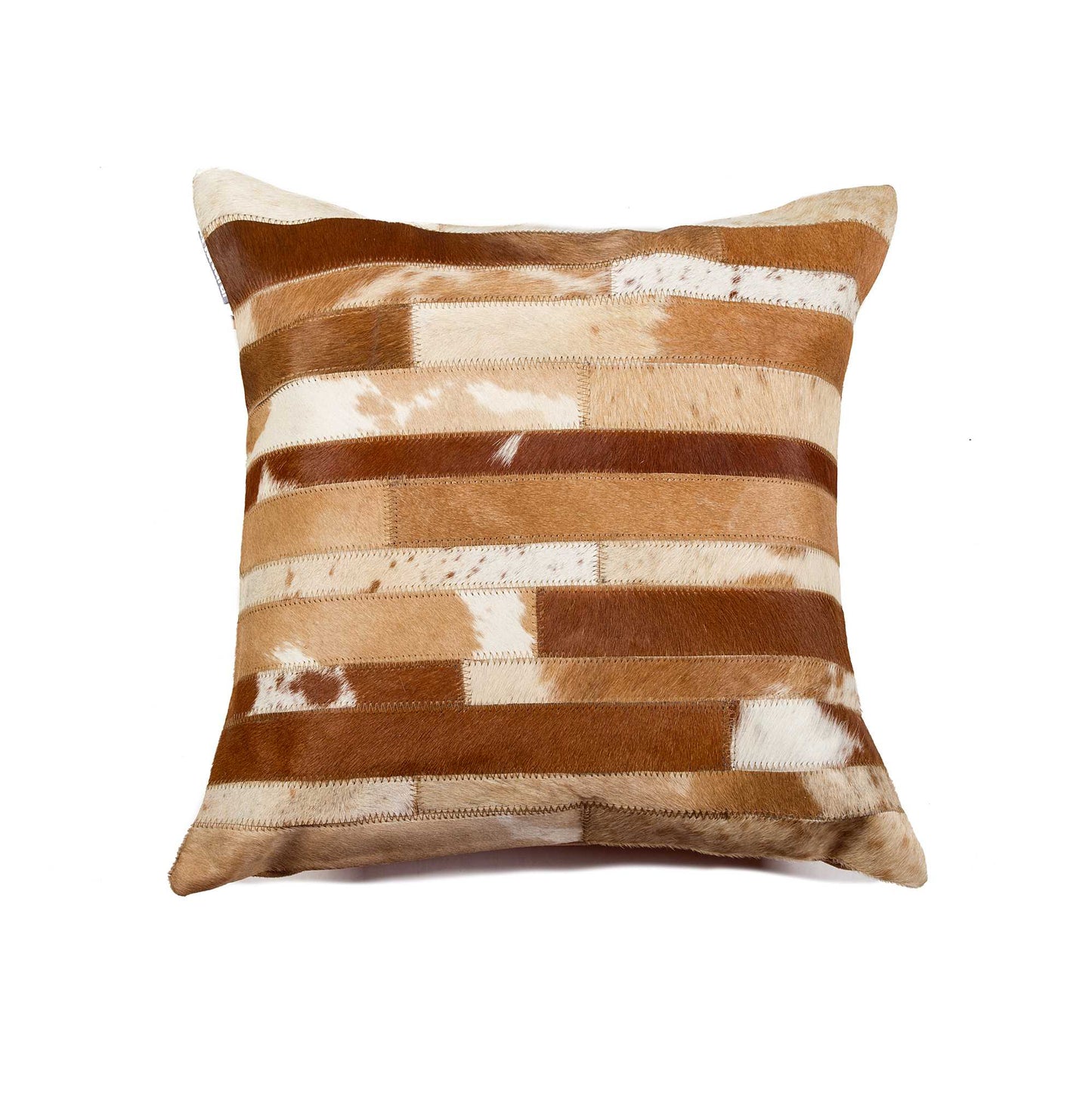 18 X 18 Brown Cowhide Throw Pillow