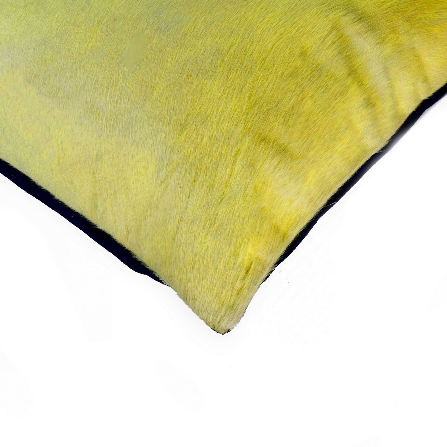 12" X 20" X 5" Yellow Cowhide  Pillow